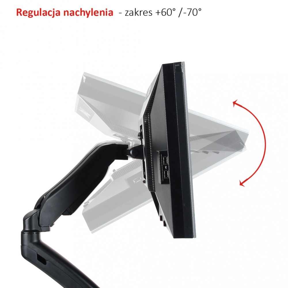 Uchwyt biurkowy na sprężynie gazowej do 1 monitora LCD/LED 13-27"            L-11GD